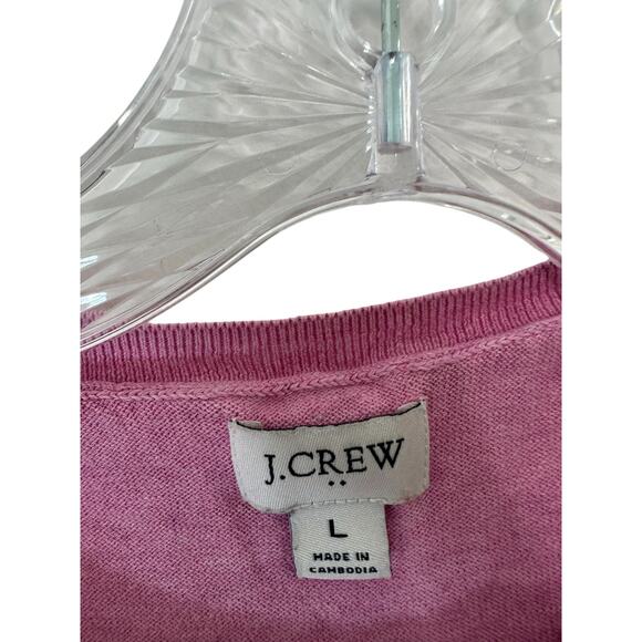 J.Crew Pink Knit Preppy Academia Scholarly Classic Shell Sweater Vest Large - Picture 2 of 7